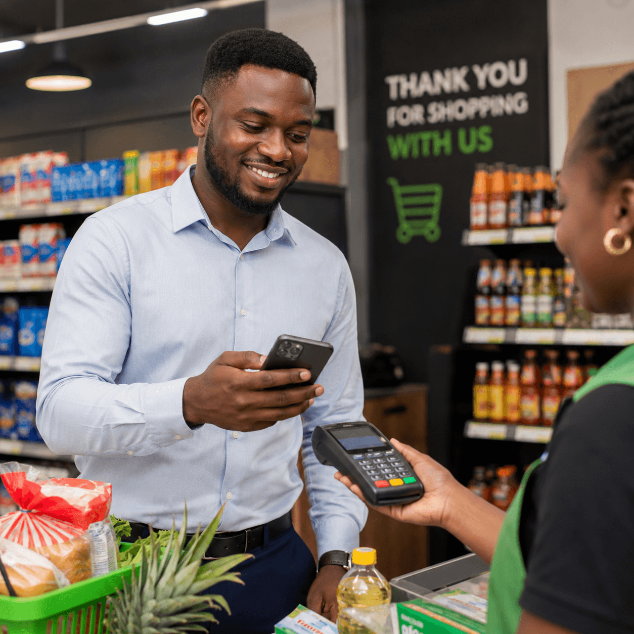 To Na Mɛtua — employee shopping with salary credit
